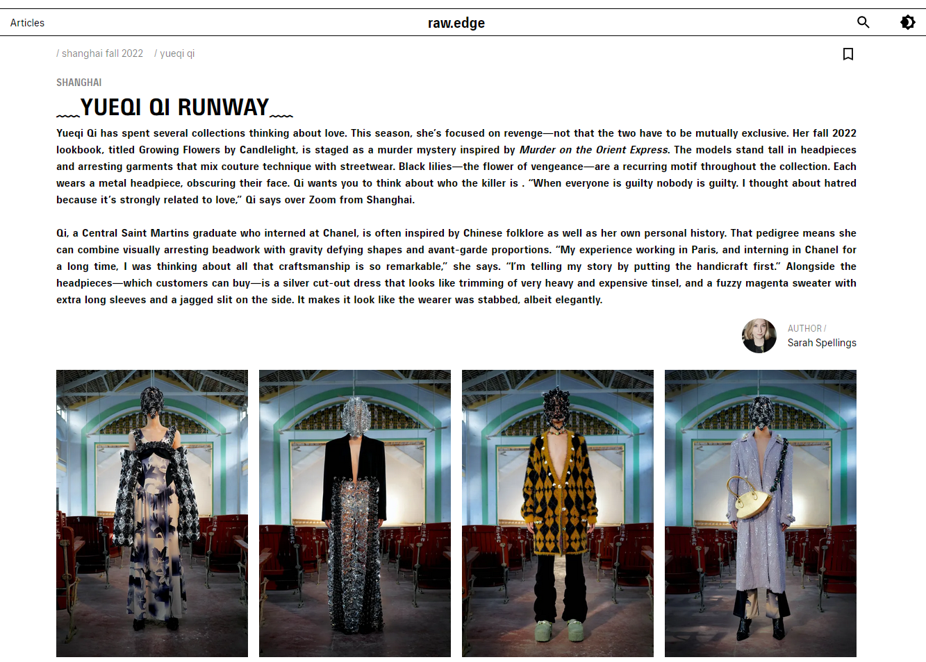 Clicking on a show leads to the review page with images, a written review and author credits.