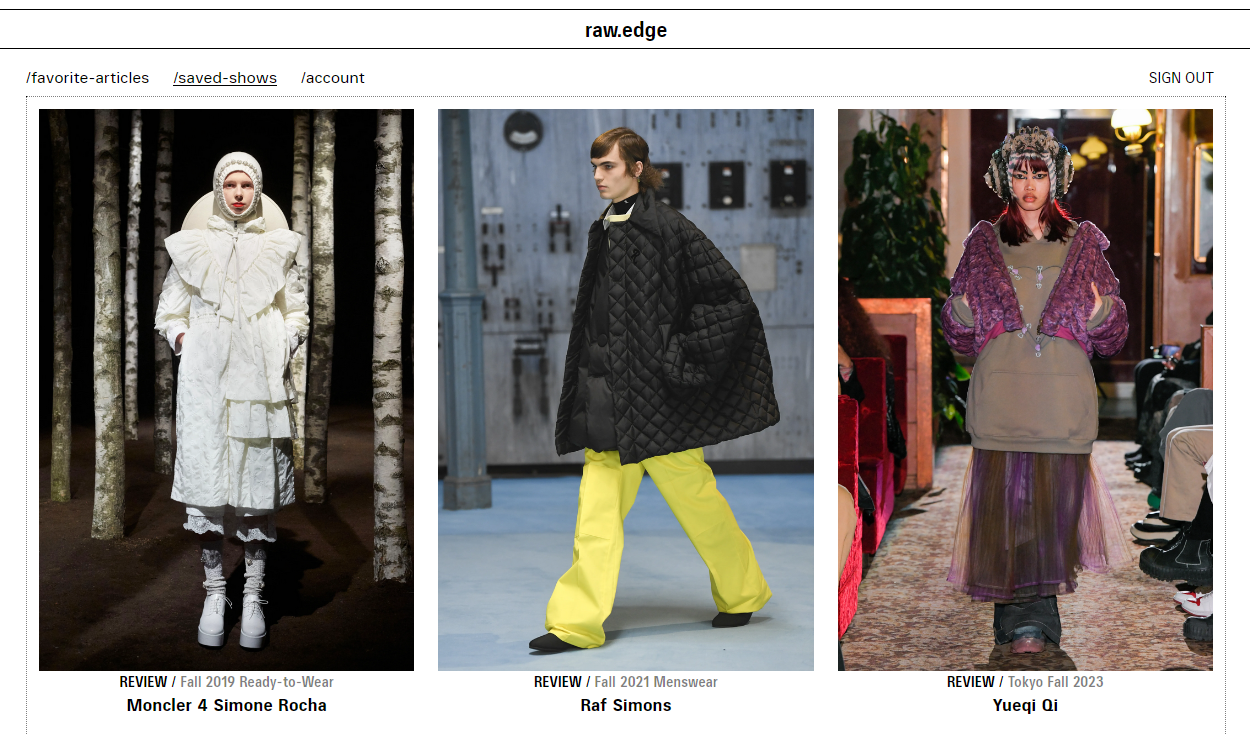 Bookmarked shows