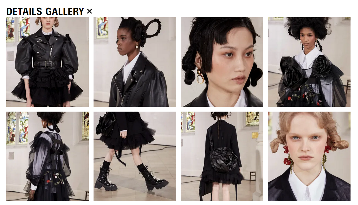If there are close-up shots of the clothing, they will be displayed in a collapsable "Details" section.