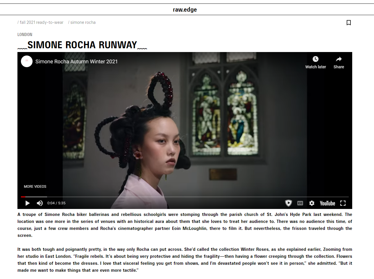 Sometimes there is a video of the show, in which case it will be displayed at the top.